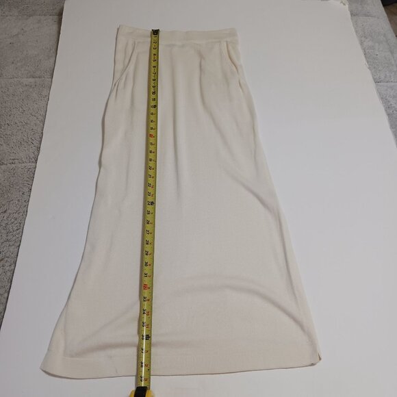 Peruvian Connection Cream DORSAY Midi Knit Skirt Medium Pima Cotton Modal Blend - Picture 13 of 14